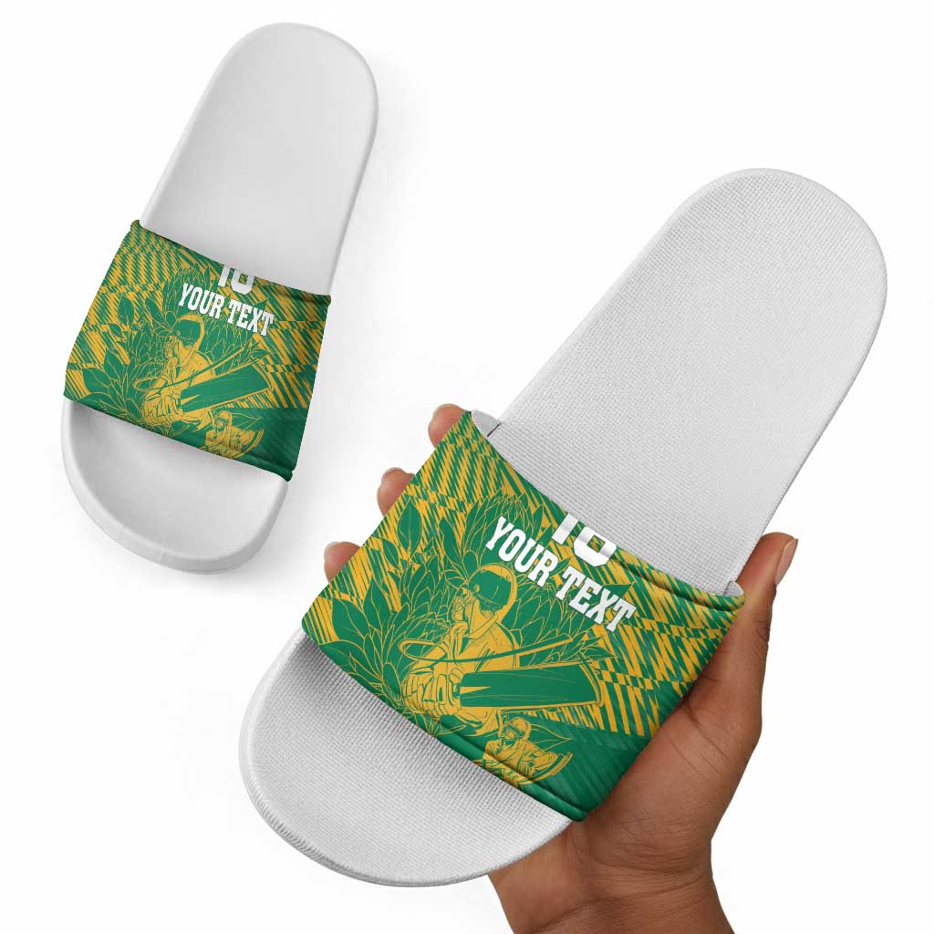 Cricket South Africa Custom Slide Sandals Green Version Proteas