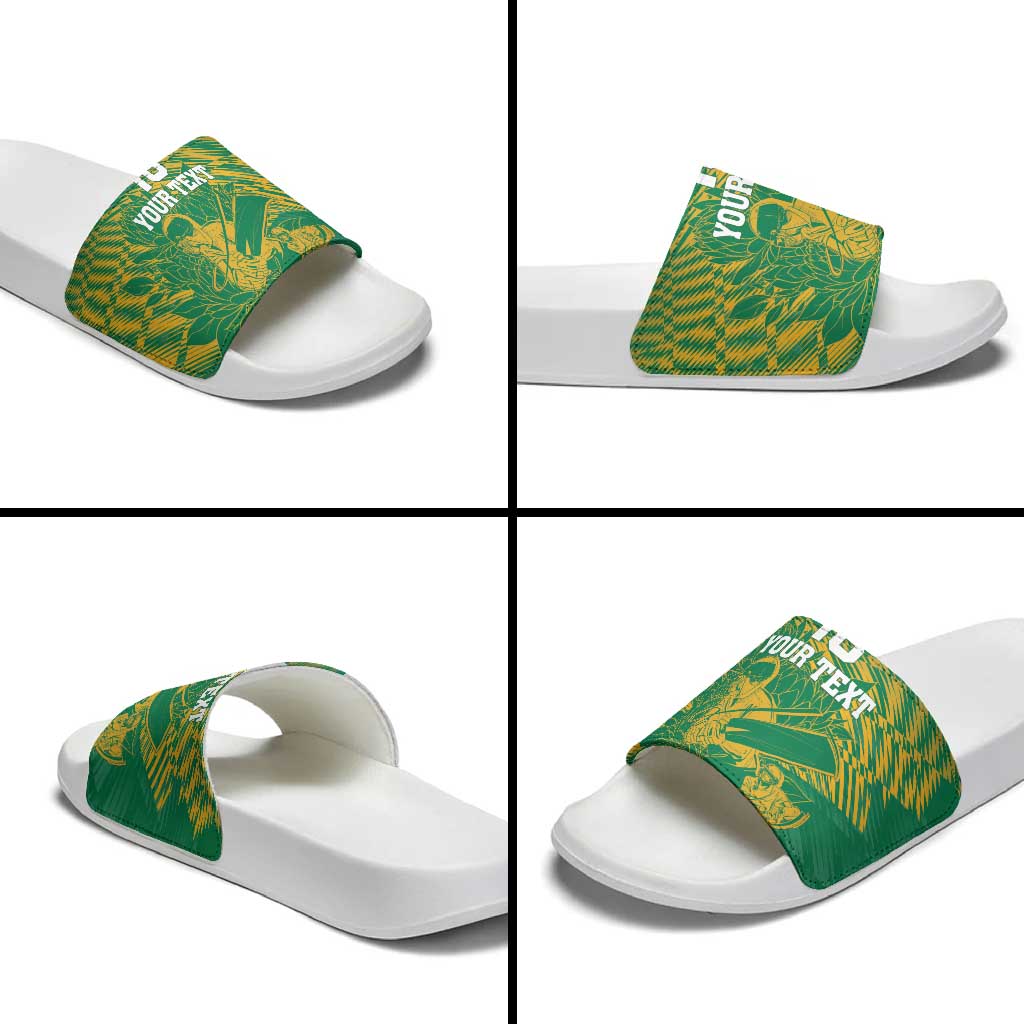 Cricket South Africa Custom Slide Sandals Green Version Proteas