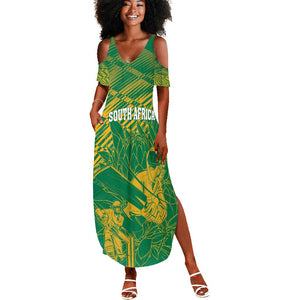 Cricket South Africa Custom Summer Maxi Dress Green Version Proteas - African Pride