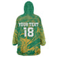Cricket South Africa Custom Wearable Blanket Hoodie Green Version Proteas - African Pride