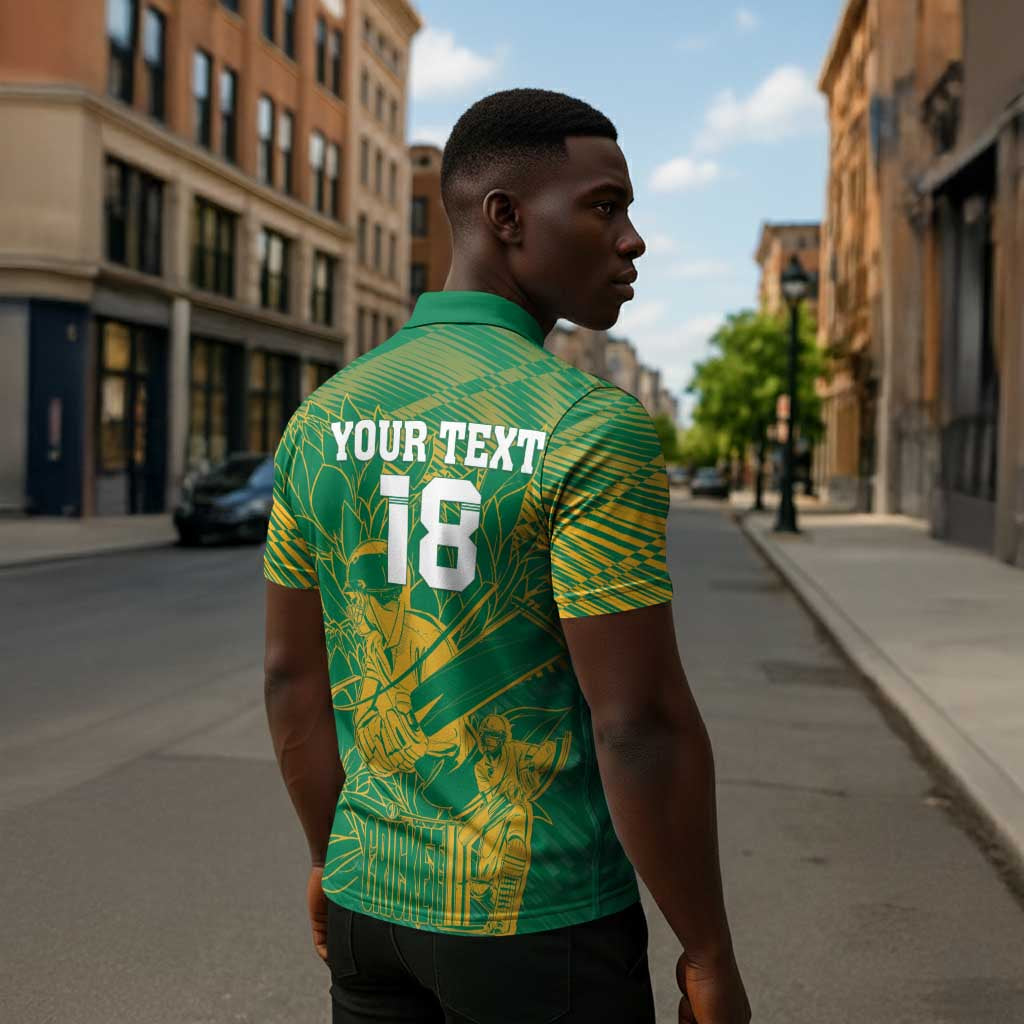 Cricket South Africa Custom Zipper Polo Shirt Green Version Proteas