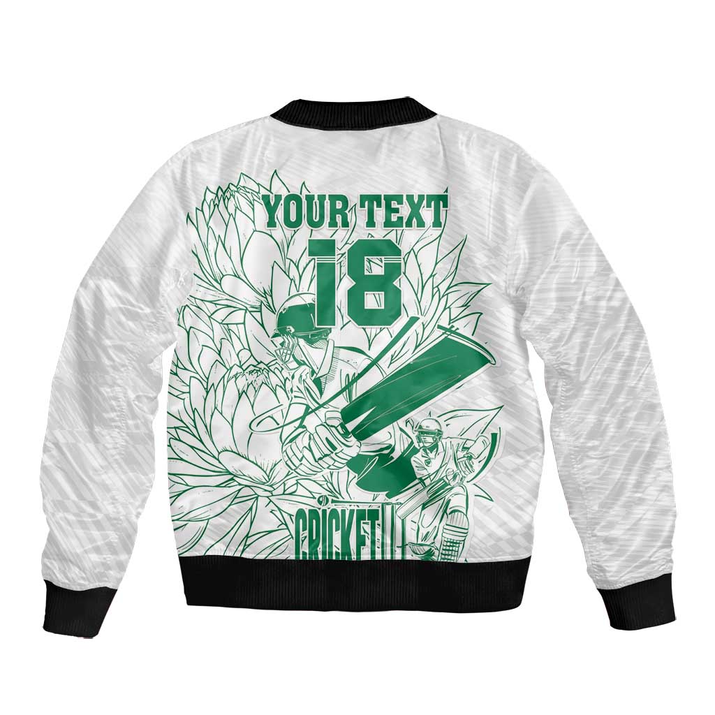Cricket South Africa Custom Bomber Jacket White Version Proteas - African Pride