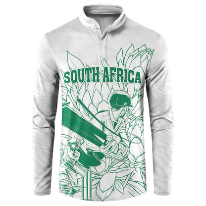 Cricket South Africa Custom Button Sweatshirt White Version Proteas