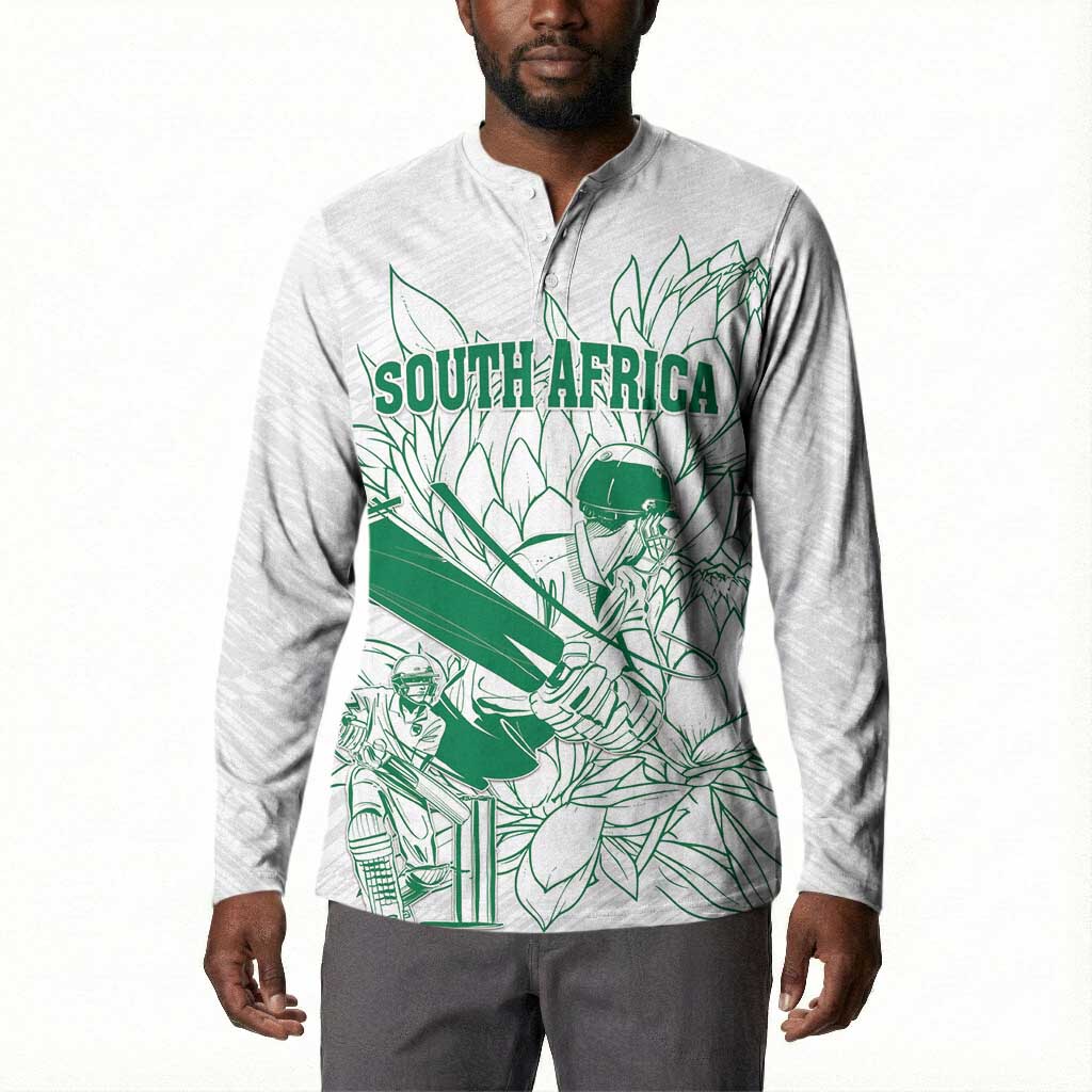 Cricket South Africa Custom Button Sweatshirt White Version Proteas