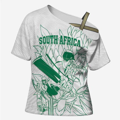 Cricket South Africa Custom Cross Shoulder Shirt White Version Proteas