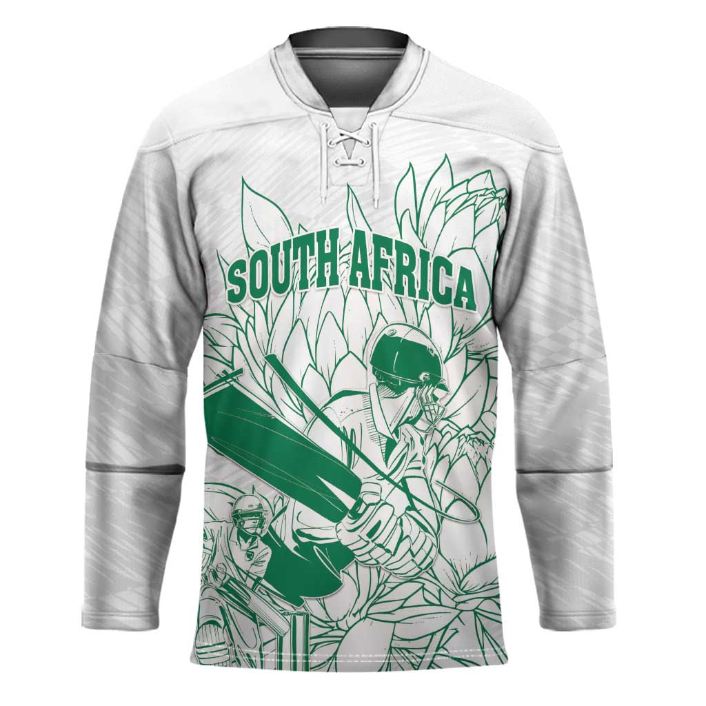 Cricket South Africa Custom Hockey Jersey White Version Proteas