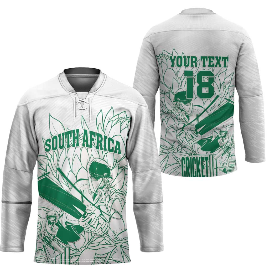 Cricket South Africa Custom Hockey Jersey White Version Proteas