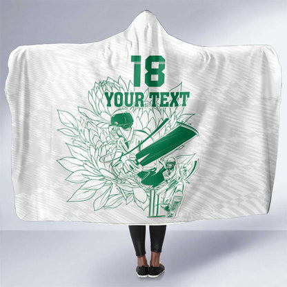 Cricket South Africa Custom Hooded Blanket White Version Proteas - African Pride