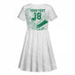 Cricket South Africa Custom Kid Short Sleeve Dress White Version Proteas - African Pride