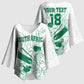 Cricket South Africa Custom Kimono Sleeve Blouse White Version Proteas