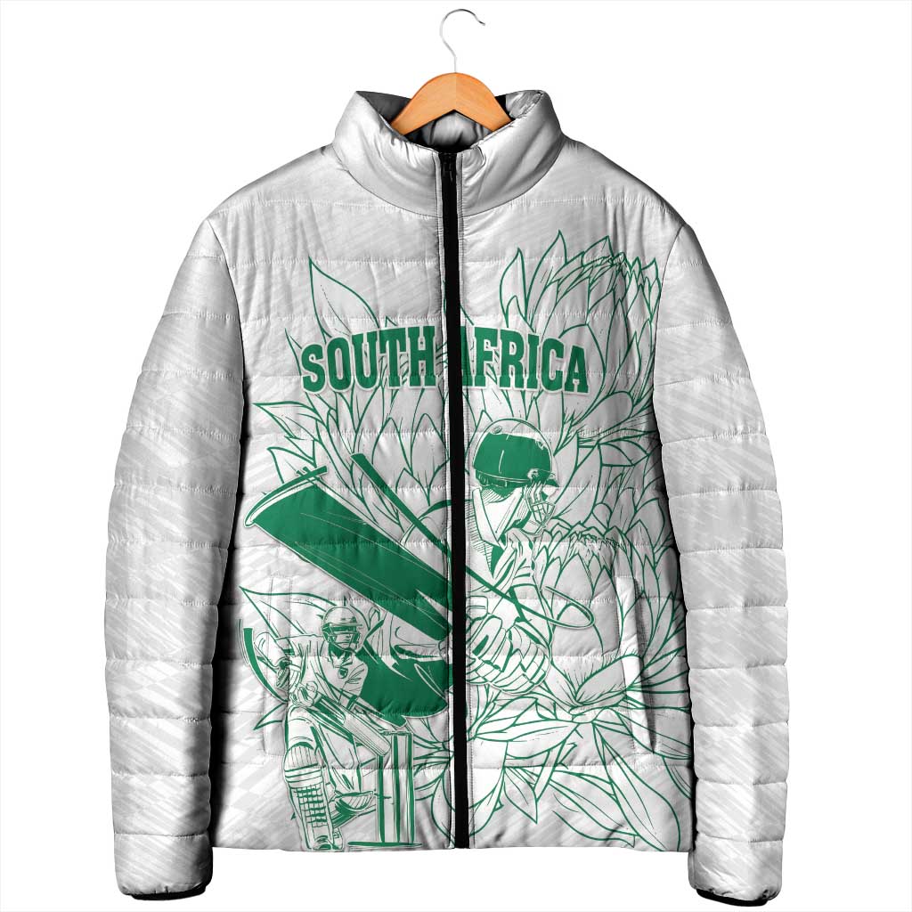 Cricket South Africa Custom Padded Jacket White Version Proteas