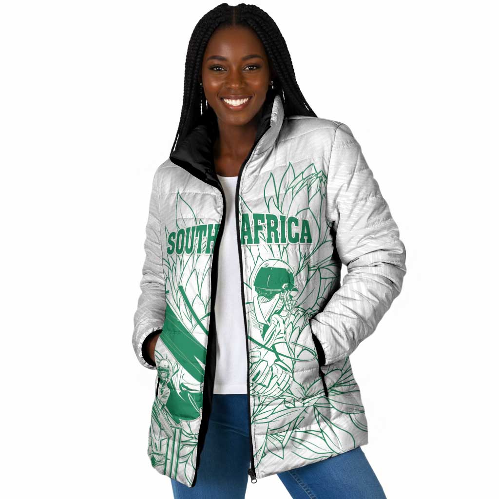 Cricket South Africa Custom Padded Jacket White Version Proteas