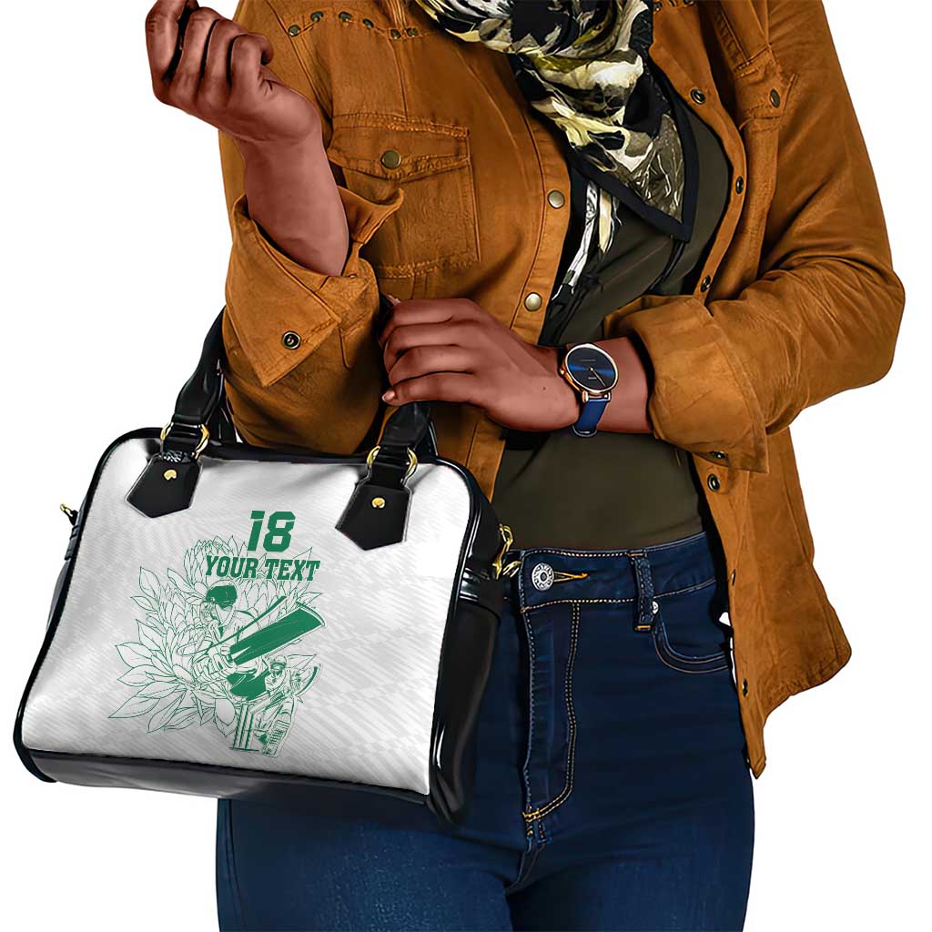 Cricket South Africa Custom Shoulder Handbag White Version Proteas - African Pride
