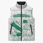 Cricket South Africa Custom Sleeveless Puffer Jacket White Version Proteas