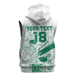 Cricket South Africa Custom Sleeveless Zip Hoodie White Version Proteas - African Pride