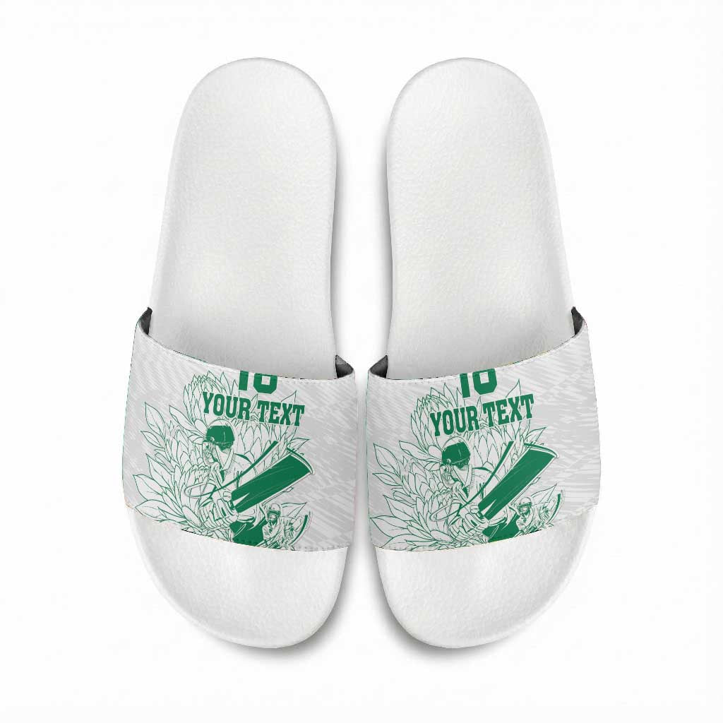 Cricket South Africa Custom Slide Sandals White Version Proteas
