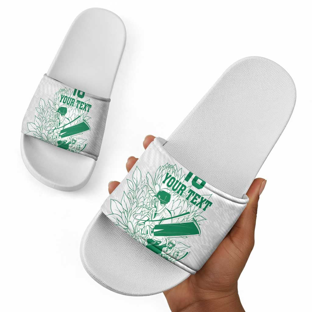 Cricket South Africa Custom Slide Sandals White Version Proteas