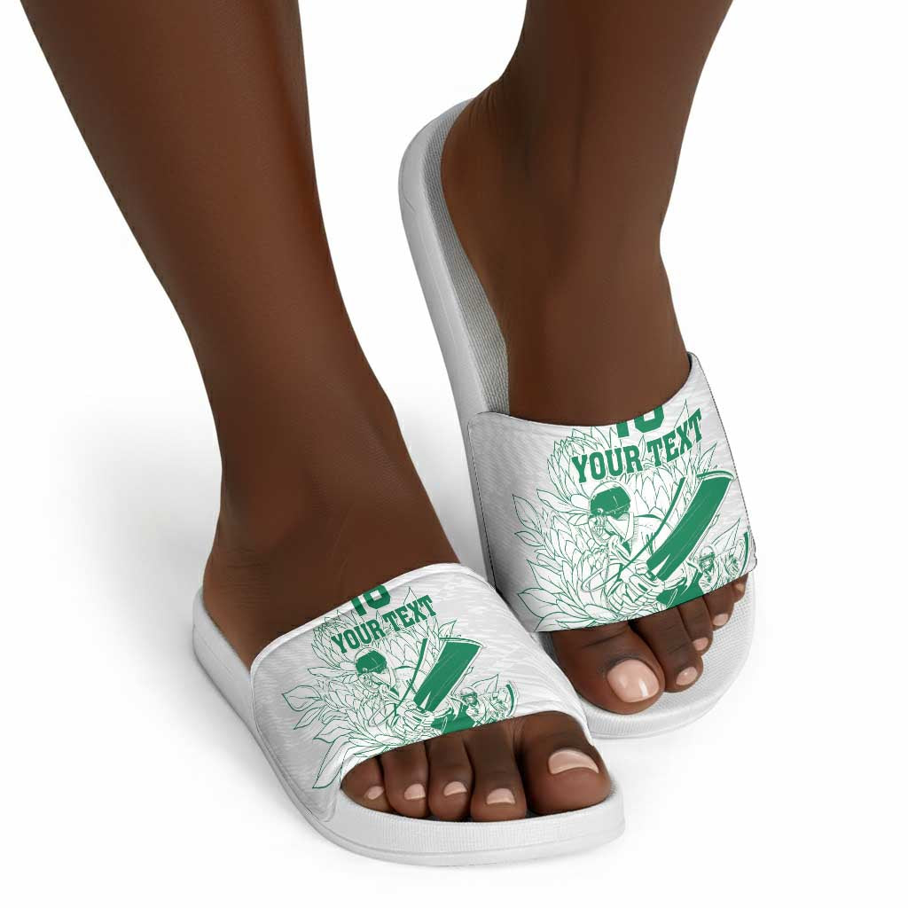 Cricket South Africa Custom Slide Sandals White Version Proteas