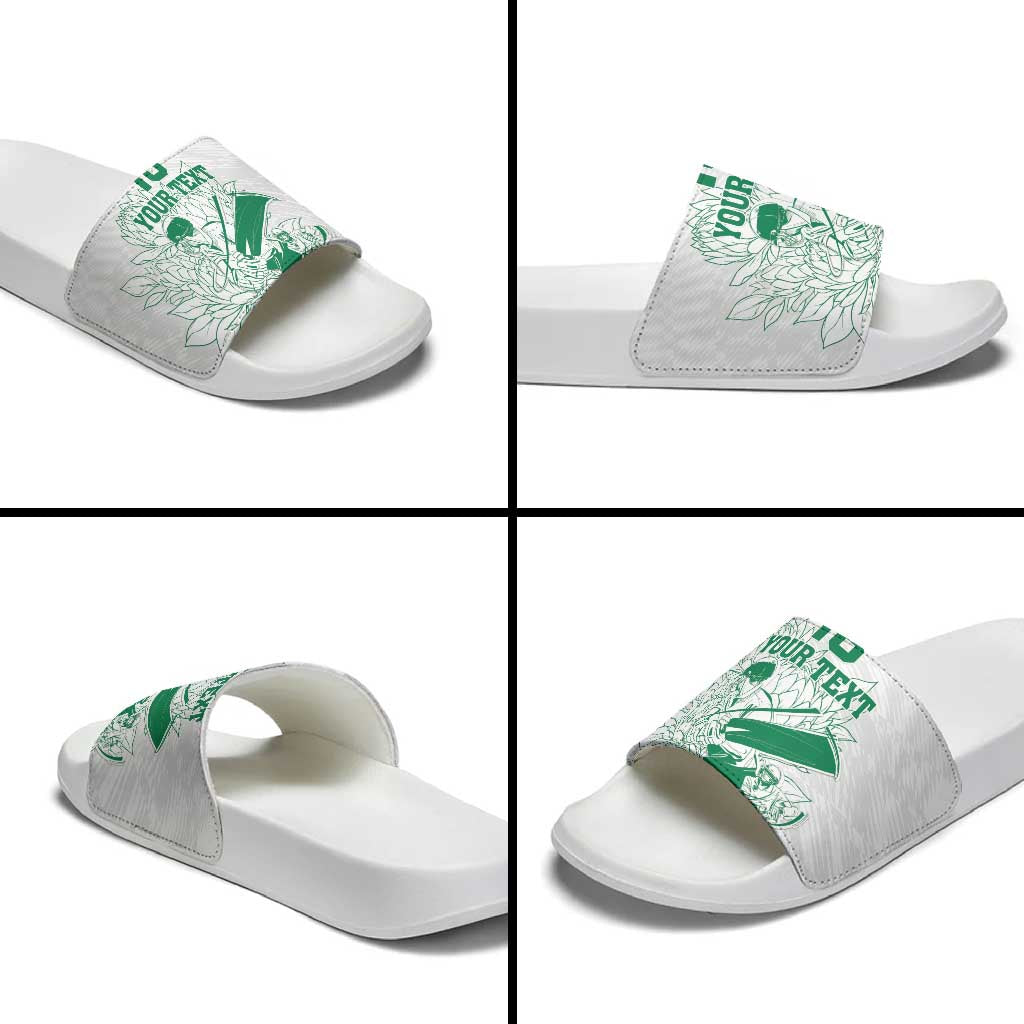 Cricket South Africa Custom Slide Sandals White Version Proteas