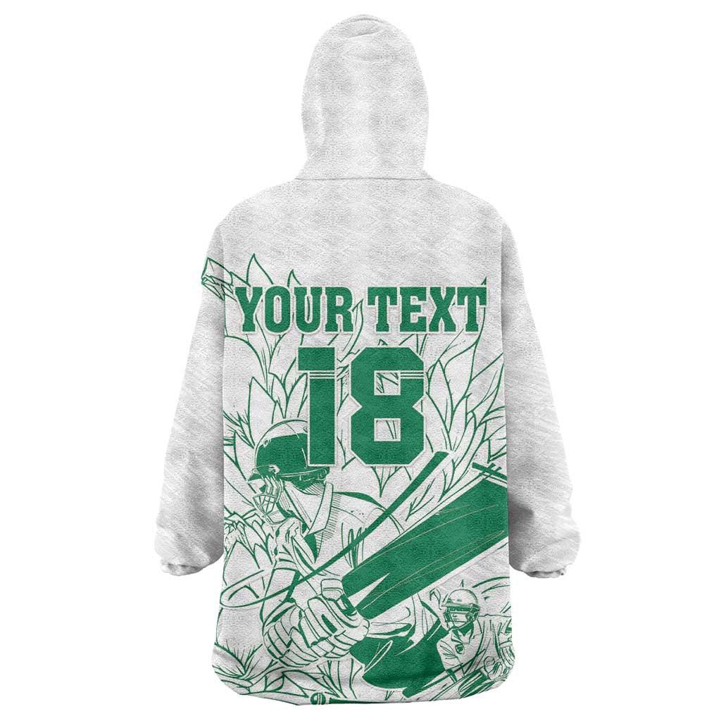 Cricket South Africa Custom Wearable Blanket Hoodie White Version Proteas - African Pride