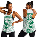 Cricket South Africa Custom Women Racerback Tank White Version Proteas - African Pride