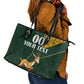 Custom South Africa Springbok Jumping Leather Tote Bag With Kente Patterns