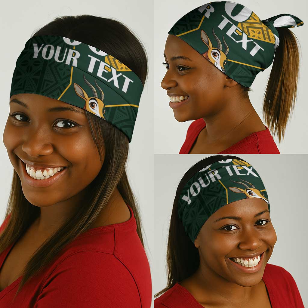 Custom South Africa Springbok Jumping Neck Gaiter Kente Patterns LT18