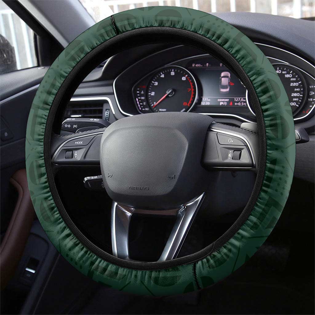 South Africa Springbok Jumping Steering Wheel Cover With Kente Patterns
