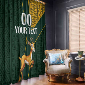 Custom South Africa Springbok Jumping Window Curtain With Kente Patterns