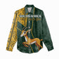 Custom South Africa Springbok Jumping Women Casual Shirt With Kente Patterns LT18