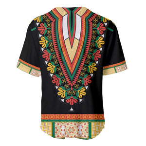 Africa Dashiki Baseball Jersey Embroidery Neckline Floral Pattern