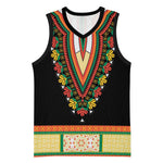 Africa Dashiki Basketball Jersey Embroidery Neckline Floral Pattern LT18