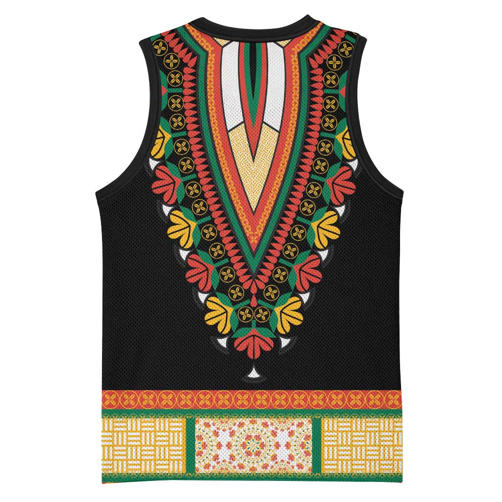 Africa Dashiki Basketball Jersey Embroidery Neckline Floral Pattern LT18