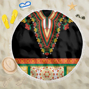 Africa Dashiki Beach Blanket Embroidery Neckline Floral Pattern