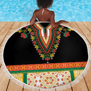 Africa Dashiki Beach Blanket Embroidery Neckline Floral Pattern