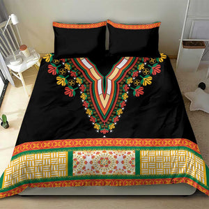 Africa Dashiki Bedding Set Embroidery Neckline Floral Pattern