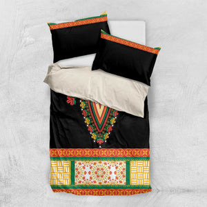 Africa Dashiki Bedding Set Embroidery Neckline Floral Pattern