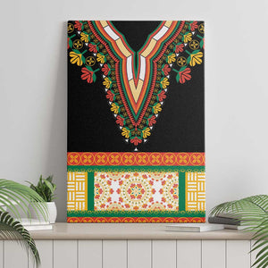 Africa Dashiki Canvas Wall Art Embroidery Neckline Floral Pattern