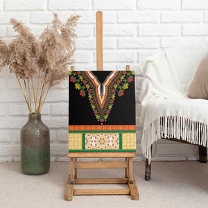 Africa Dashiki Canvas Wall Art Embroidery Neckline Floral Pattern