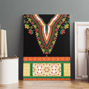 Africa Dashiki Canvas Wall Art Embroidery Neckline Floral Pattern