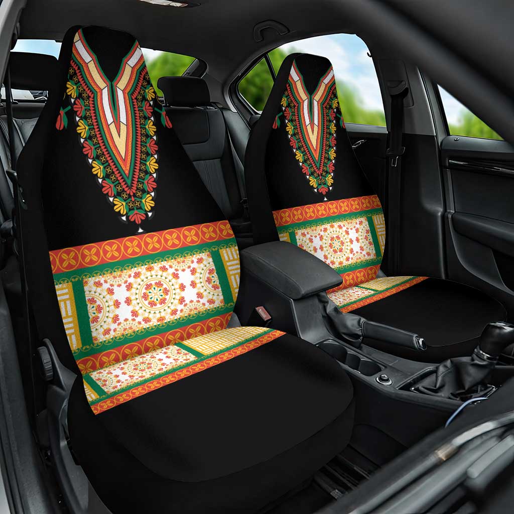 Africa Dashiki Car Seat Cover Embroidery Neckline Floral Pattern