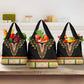 Africa Dashiki Grocery Bag Embroidery Neckline Floral Pattern