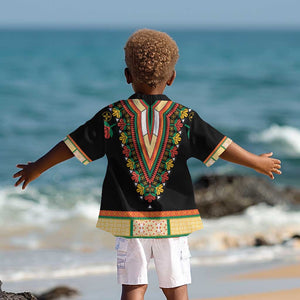 Africa Dashiki Kid Hawaiian Shirt Embroidery Neckline Floral Pattern