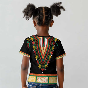 Africa Dashiki Kid T shirt Embroidery Neckline Floral Pattern