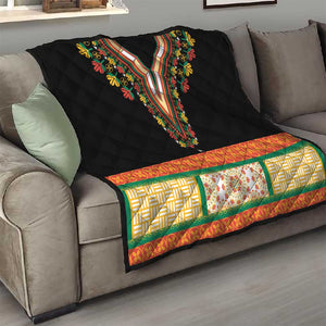 Africa Dashiki Quilt Embroidery Neckline Floral Pattern