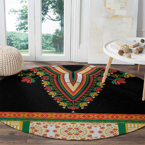 Africa Dashiki Round Carpet Embroidery Neckline Floral Pattern