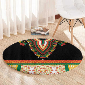 Africa Dashiki Round Carpet Embroidery Neckline Floral Pattern