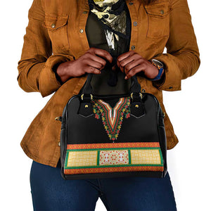 Africa Dashiki Shoulder Handbag Embroidery Neckline Floral Pattern