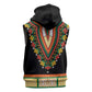 Africa Dashiki Sleeveless Hoodie Embroidery Neckline Floral Pattern - African Pride