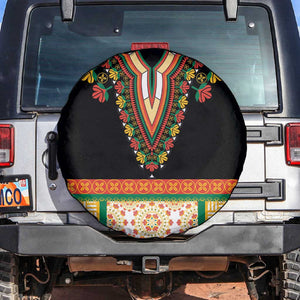 Africa Dashiki Spare Tire Cover Embroidery Neckline Floral Pattern